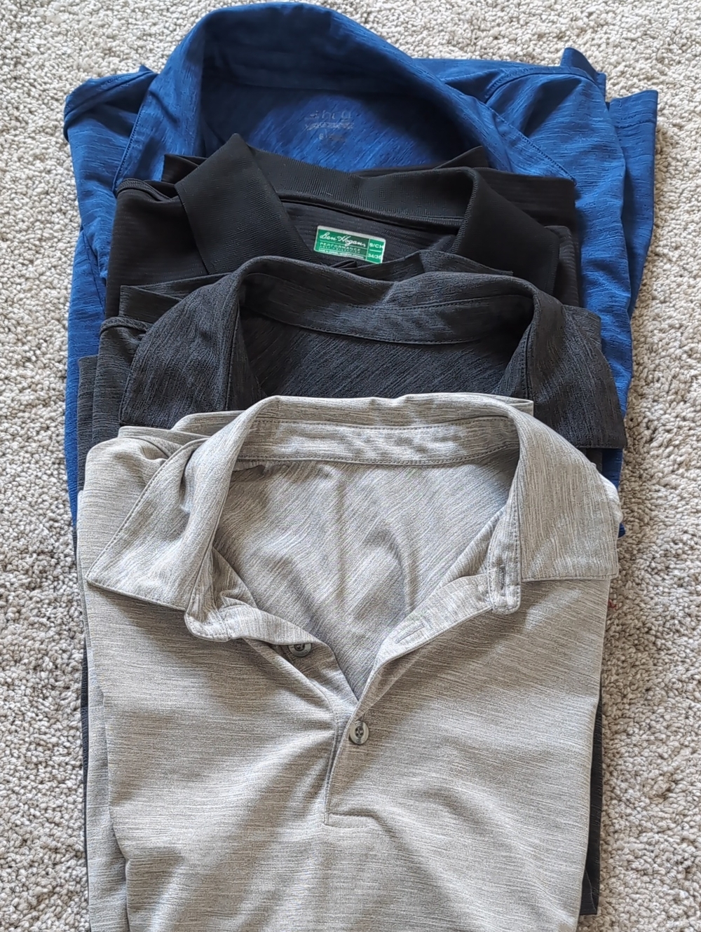 Men's Polo Shirt Bundle - Light Gray, Dark Gray, Black and Blue